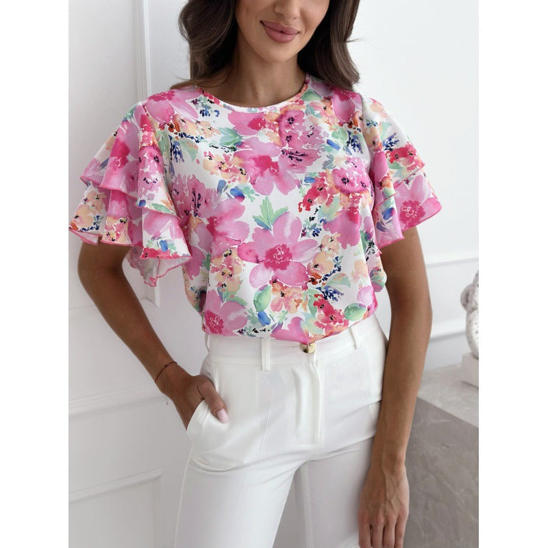 Karin | Blusa traspirante con motivo floreale