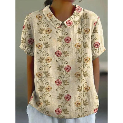 Katharina | Blusa in misto cotone con motivo floreale