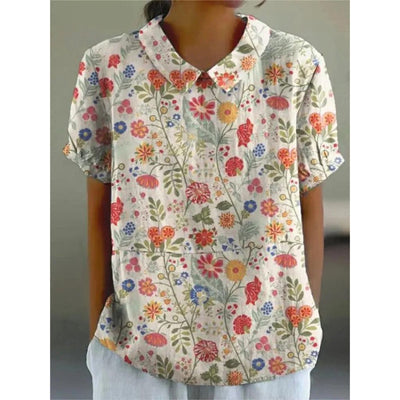 Katharina | Blusa in misto cotone con motivo floreale