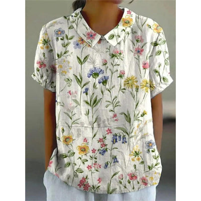 Katharina | Blusa in misto cotone con motivo floreale