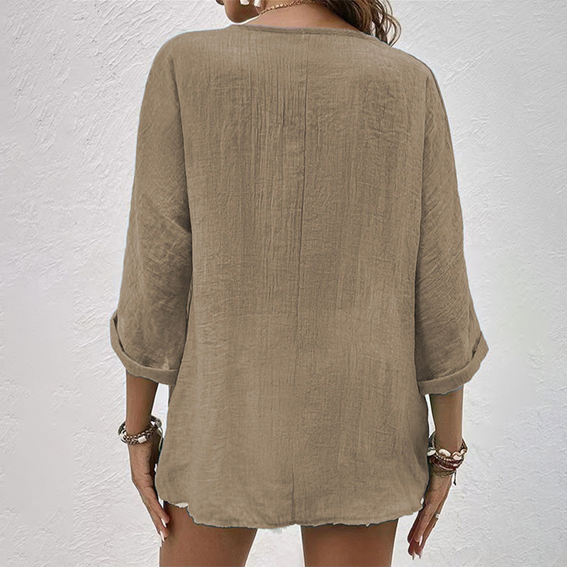 Katharina | T-shirt décontracté ample avec col en V