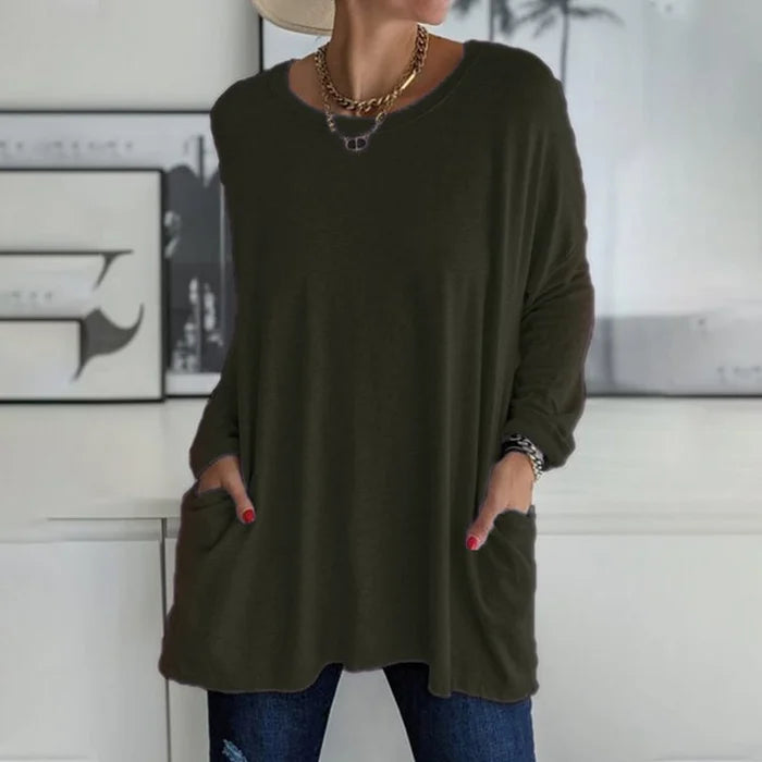 Katrin | Tunic with front pocket blouse