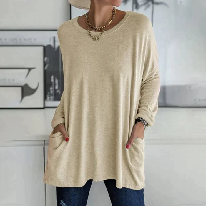 Katrin | Tunic with front pocket blouse