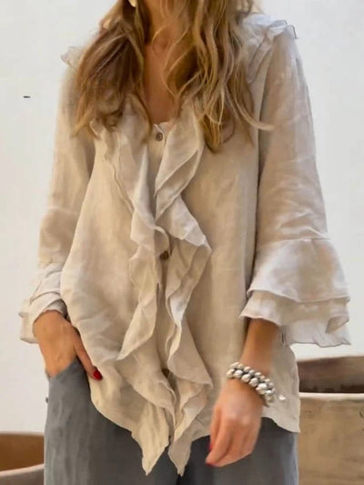 Kerstin | Chemise décontractée élégante avec volants