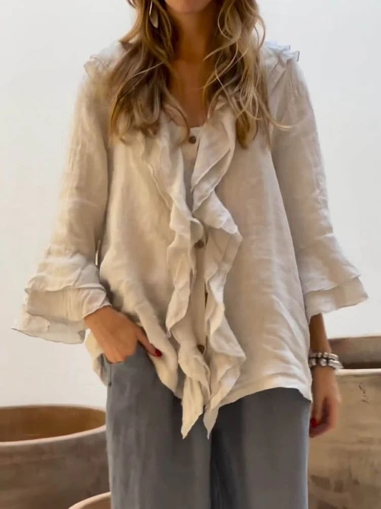 Kerstin | Chemise décontractée élégante avec volants