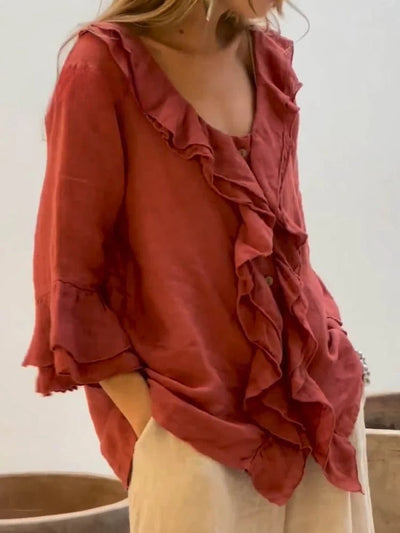 Kerstin | Chemise décontractée élégante avec volants