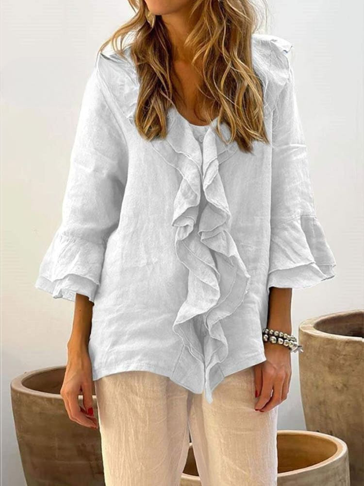 Kerstin | Chemise décontractée élégante avec volants
