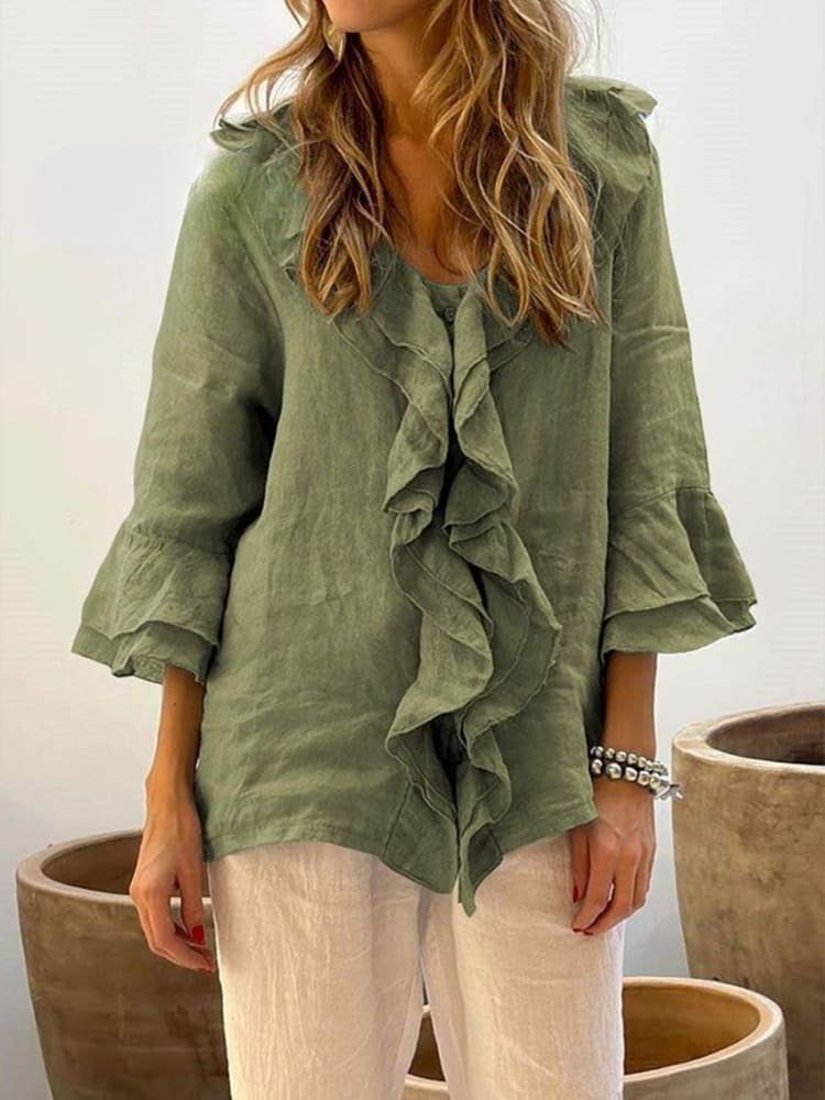 Kerstin | Chemise décontractée élégante avec volants