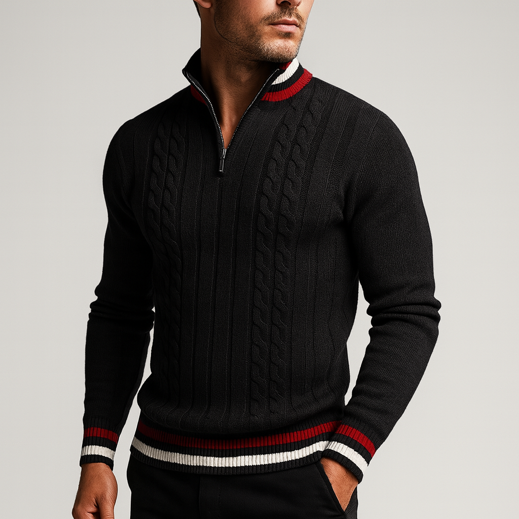 Lionello | Maglione elegante con mezza zip