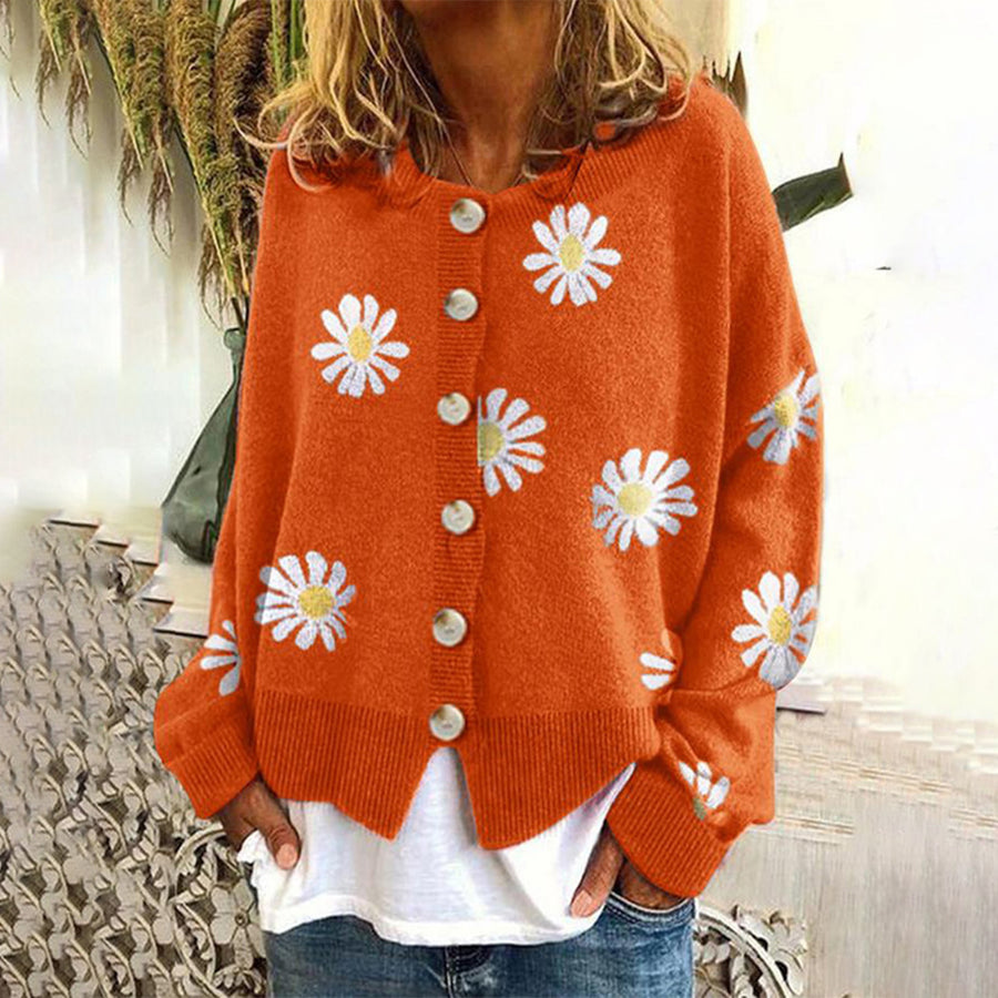 Kristin | Cardigan casual con stampa floreale