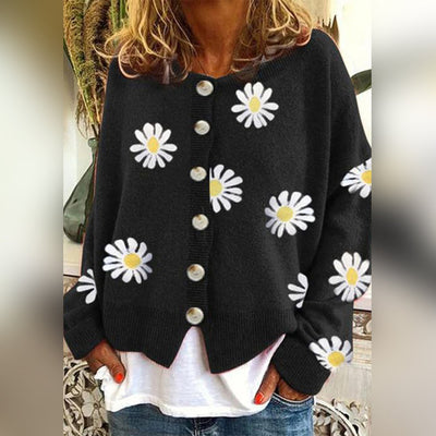Kristin | Cardigan casual con stampa floreale