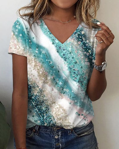 Kristin | Elegantes Top mit V-Ausschnitt und Farbverlauf