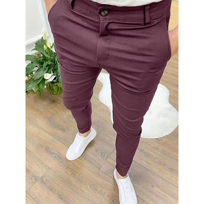 Elegante | Pantaloni da Business Uomo Classici in Tessuto Elastico-6