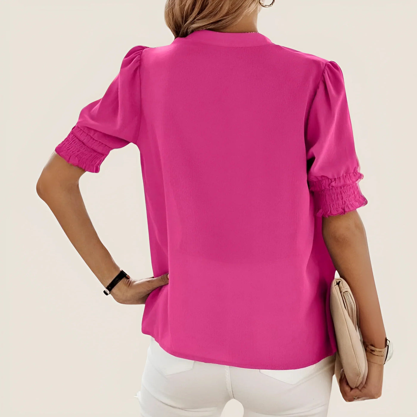 Laura | Élégante blouse d'été avec manches bouffantes