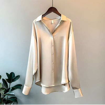 Laura | Elegante langärmlige Seidenbluse