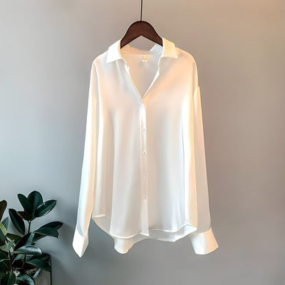 Laura | Elegante langärmlige Seidenbluse