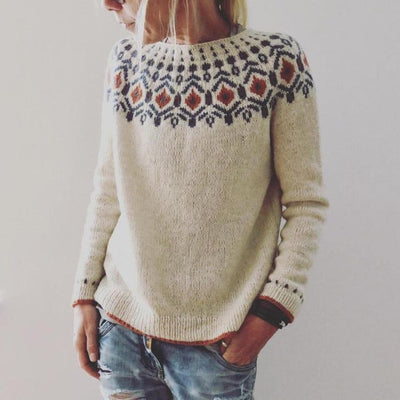 Laura | Maglione geometrico in maglia grossa