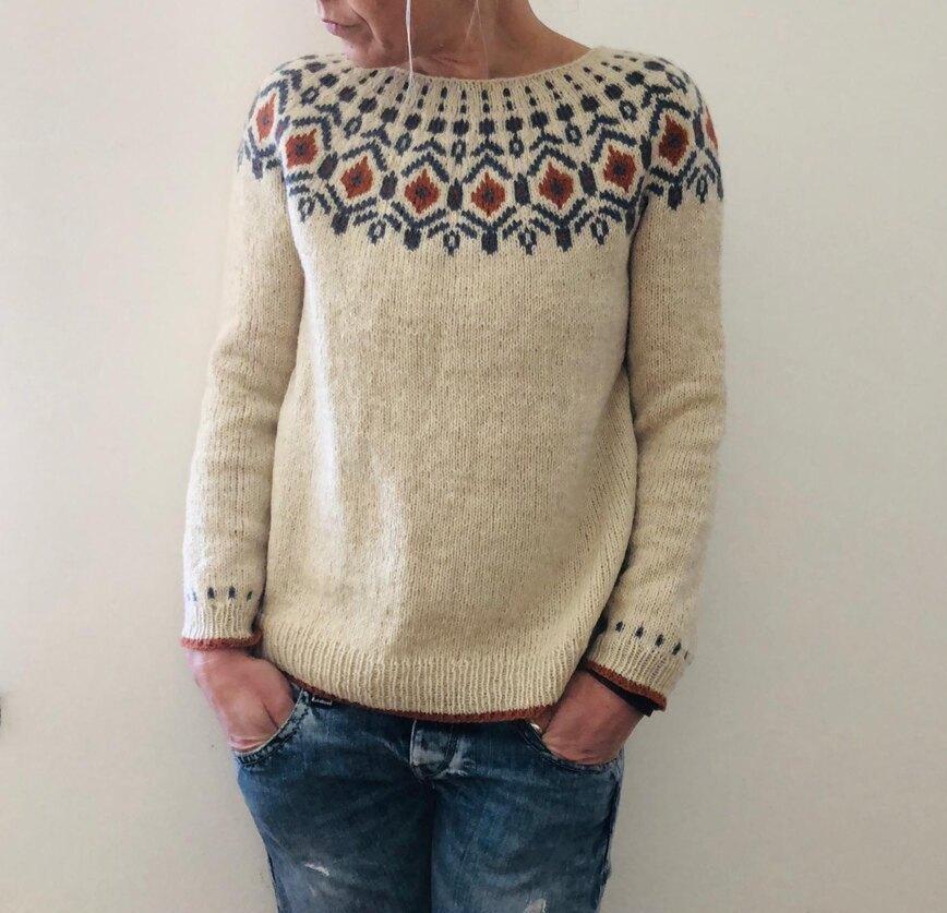 Laura | Maglione geometrico in maglia grossa