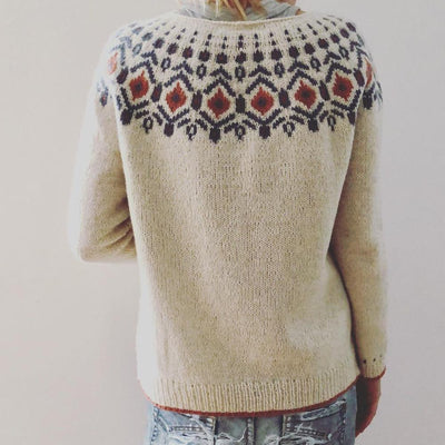 Laura | Maglione geometrico in maglia grossa