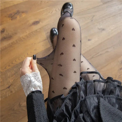 Leah | Collant alla moda con motivo a cuori e pois