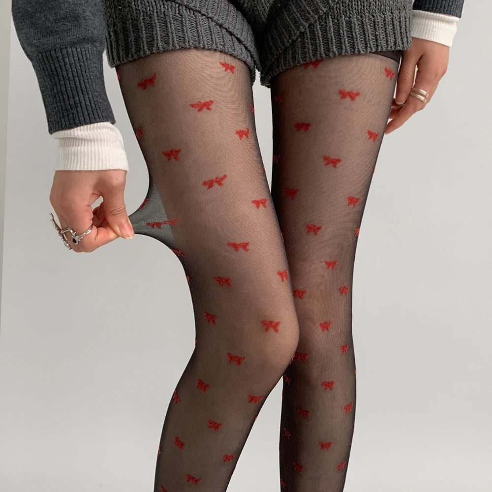 Leah | Collant alla moda con motivo a cuori e pois