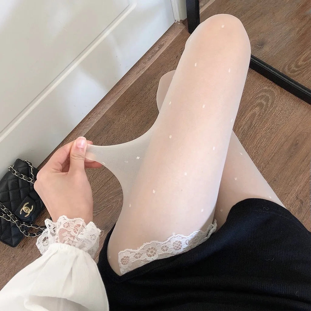 Leah | Collant alla moda con motivo a cuori e pois