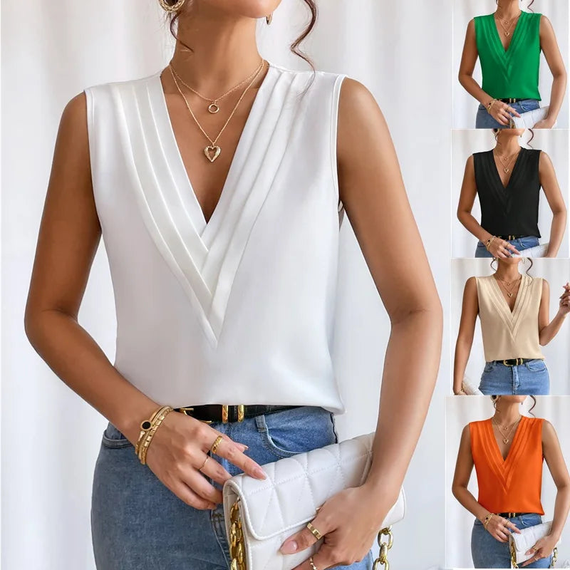 Leah | Elegante Sommerbluse mit kurzen Ärmeln