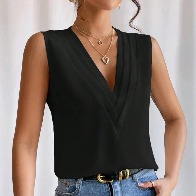 Leah | Elegante Sommerbluse mit kurzen Ärmeln