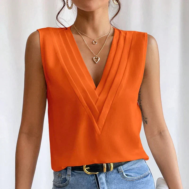 Leah | Elegante Sommerbluse mit kurzen Ärmeln