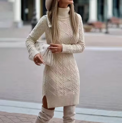 Lisa | Elegante abito midi in maglia a maniche lunghe