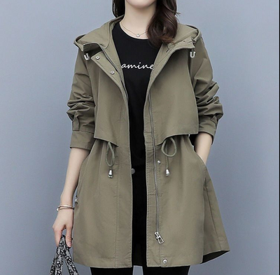 Lisa | Trench lungo impermeabile con cappuccio
