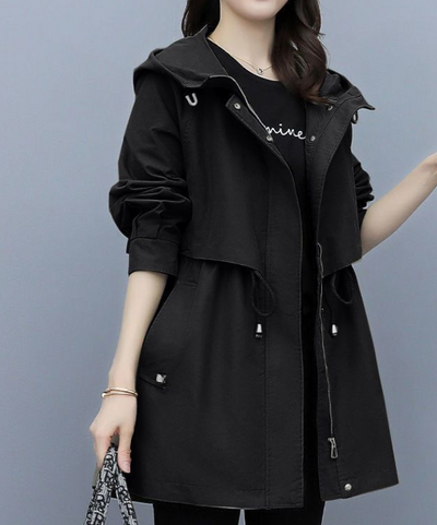 Lisa | Trench lungo impermeabile con cappuccio