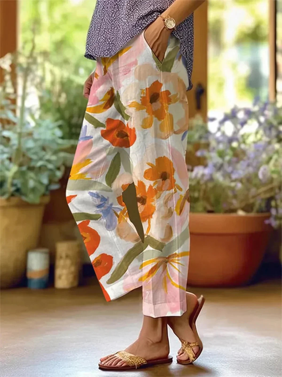 Luisa | Comodi pantaloni floreali