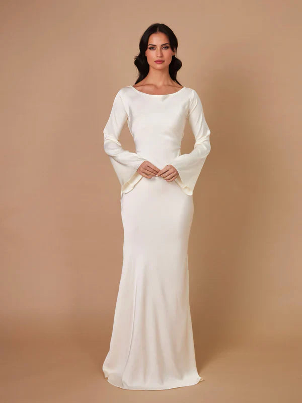 Variant image for Luna | Abito Lungo Elegante in Satin con Maniche a Campana-29
