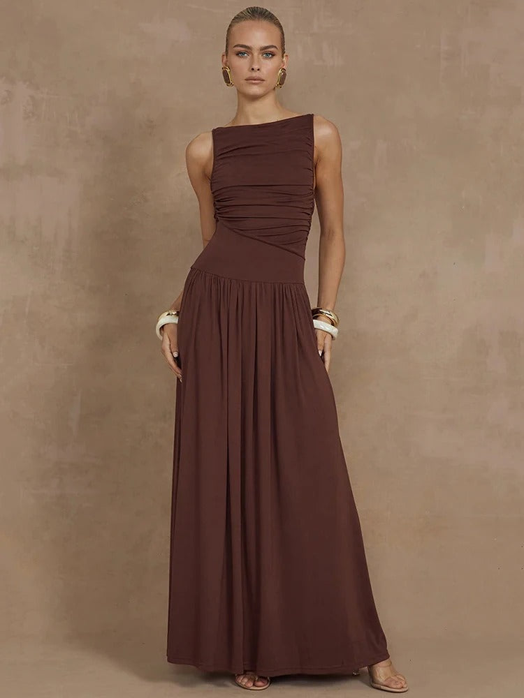 Variant image for Luna | Abito Maxi Elegante con Corpetto Arricciato-1