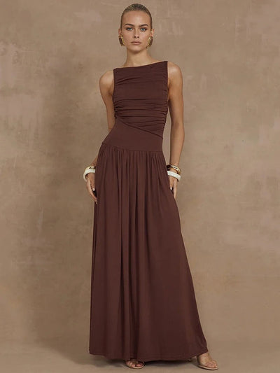 Variant image for Luna | Abito Maxi Elegante con Corpetto Arricciato-1
