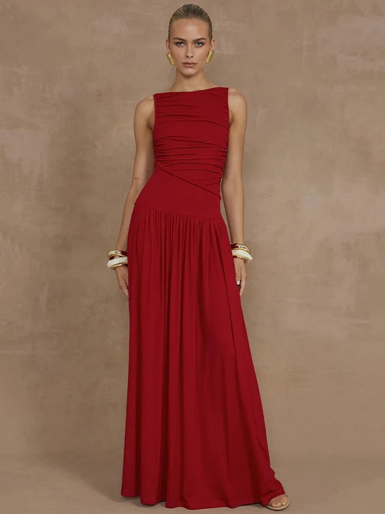 Variant image for Luna | Abito Maxi Elegante con Corpetto Arricciato-7