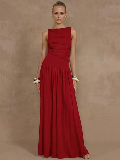 Variant image for Luna | Abito Maxi Elegante con Corpetto Arricciato-7