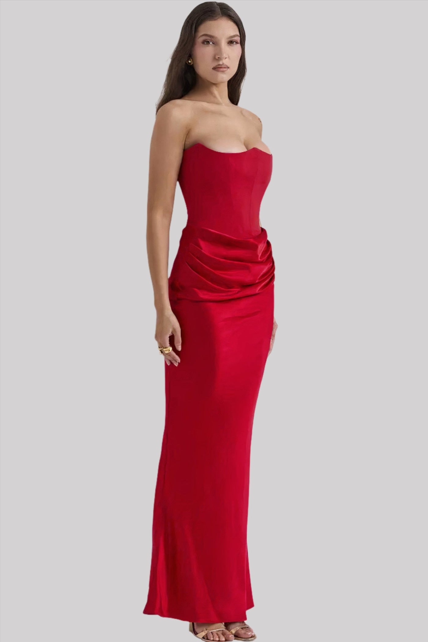 Variant image for Luna | Maxi Abito Cerimonia Donna in Raso Elegante-26