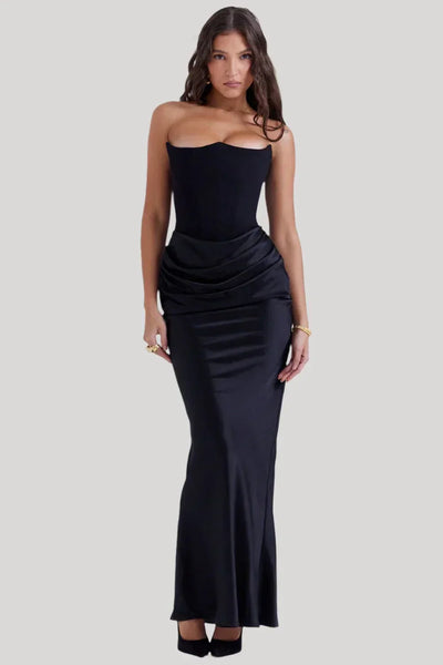 Variant image for Luna | Maxi Abito Cerimonia Donna in Raso Elegante-21