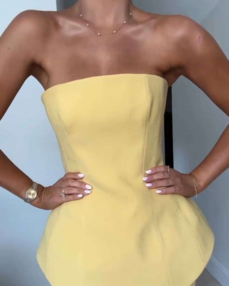 Luna | Abito Elegante Senza Spalline per Cerimonia Donna-5