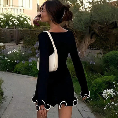 Luna | Abito Elegante Donna Mini Scollatura a Barca per Cerimonie e Occasioni Speciali-3