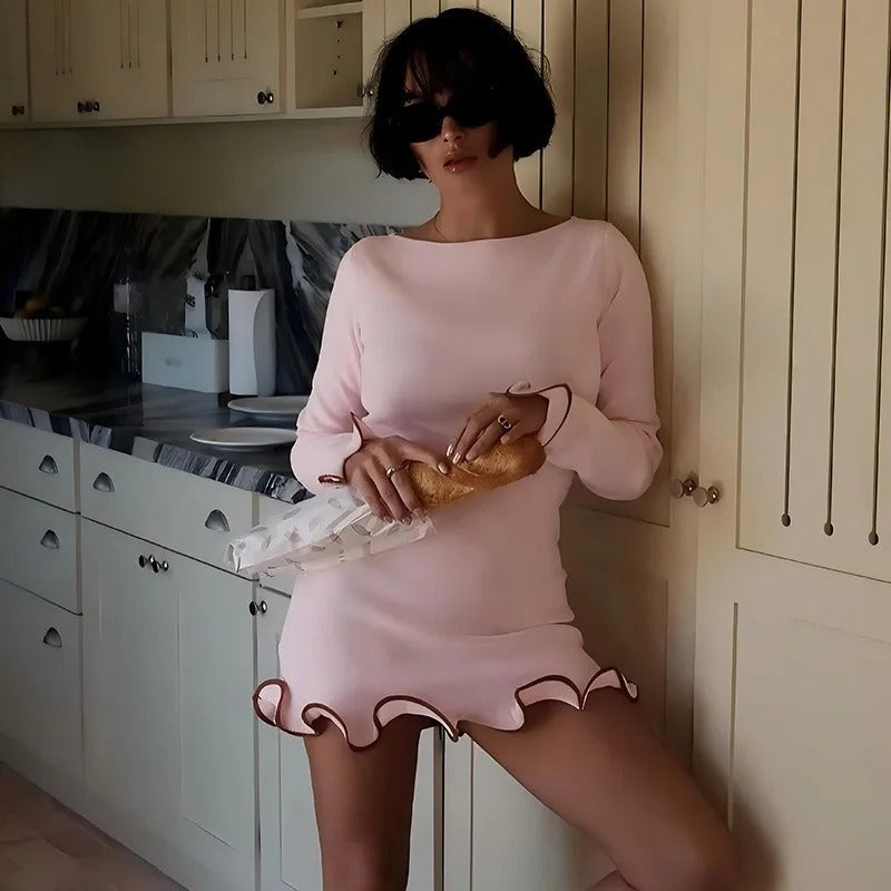 Luna | Abito Elegante Donna Mini Scollatura a Barca per Cerimonie e Occasioni Speciali-4