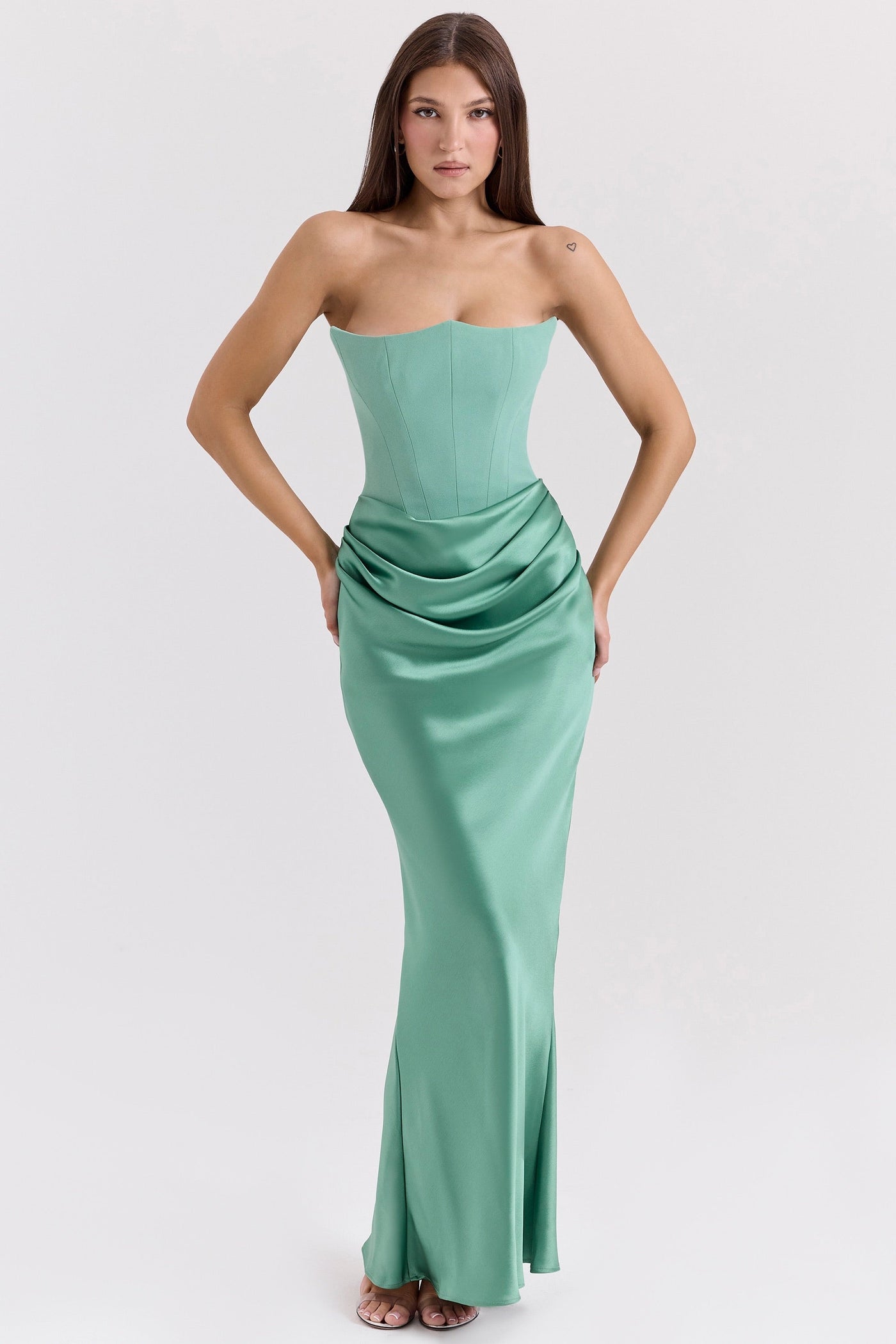 Variant image for Luna | Maxi Abito Cerimonia Donna in Raso Elegante-1