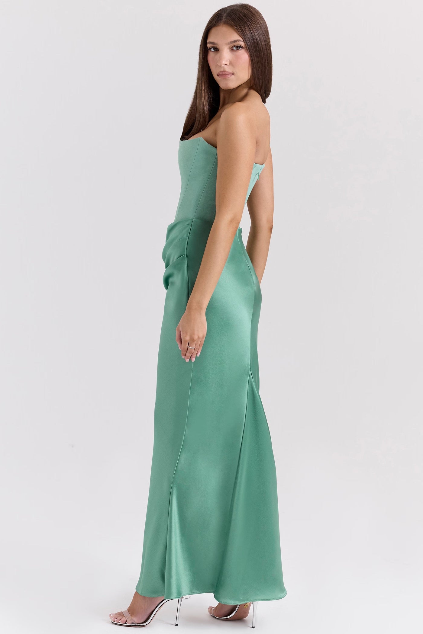 Luna | Maxi Abito Cerimonia Donna in Raso Elegante-2