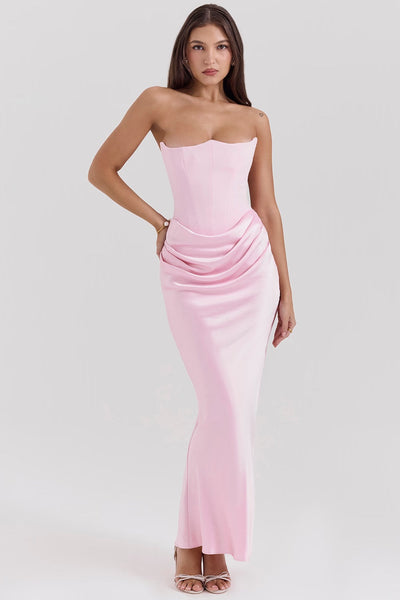 Luna | Maxi Abito Cerimonia Donna in Raso Elegante-5