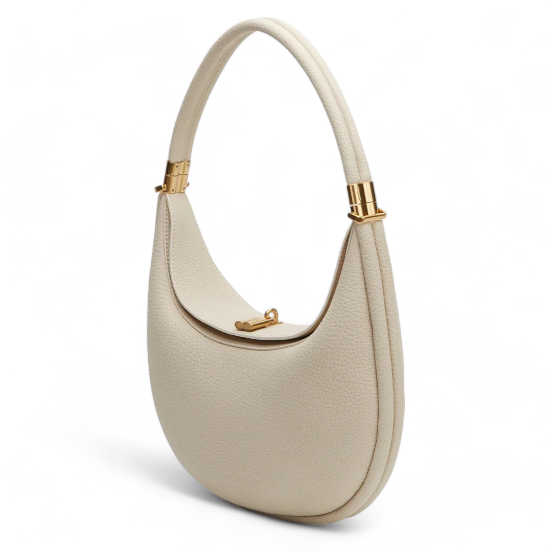 Variant image for Luna | Borsa a Mezzaluna Elegante in Vera Pelle Nera-2