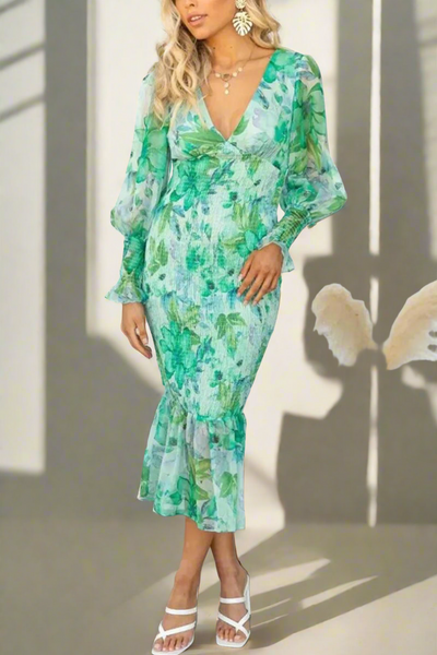 Livia | Abito midi con stampa a fiori