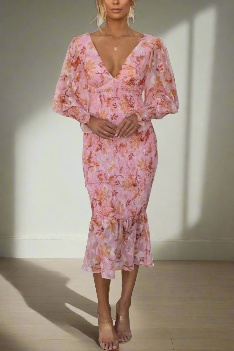 Livia | Abito midi con stampa a fiori