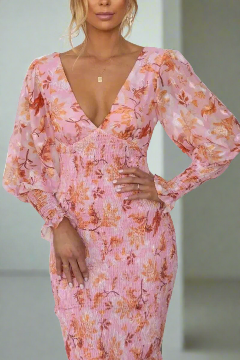 Livia | Abito midi con stampa a fiori
